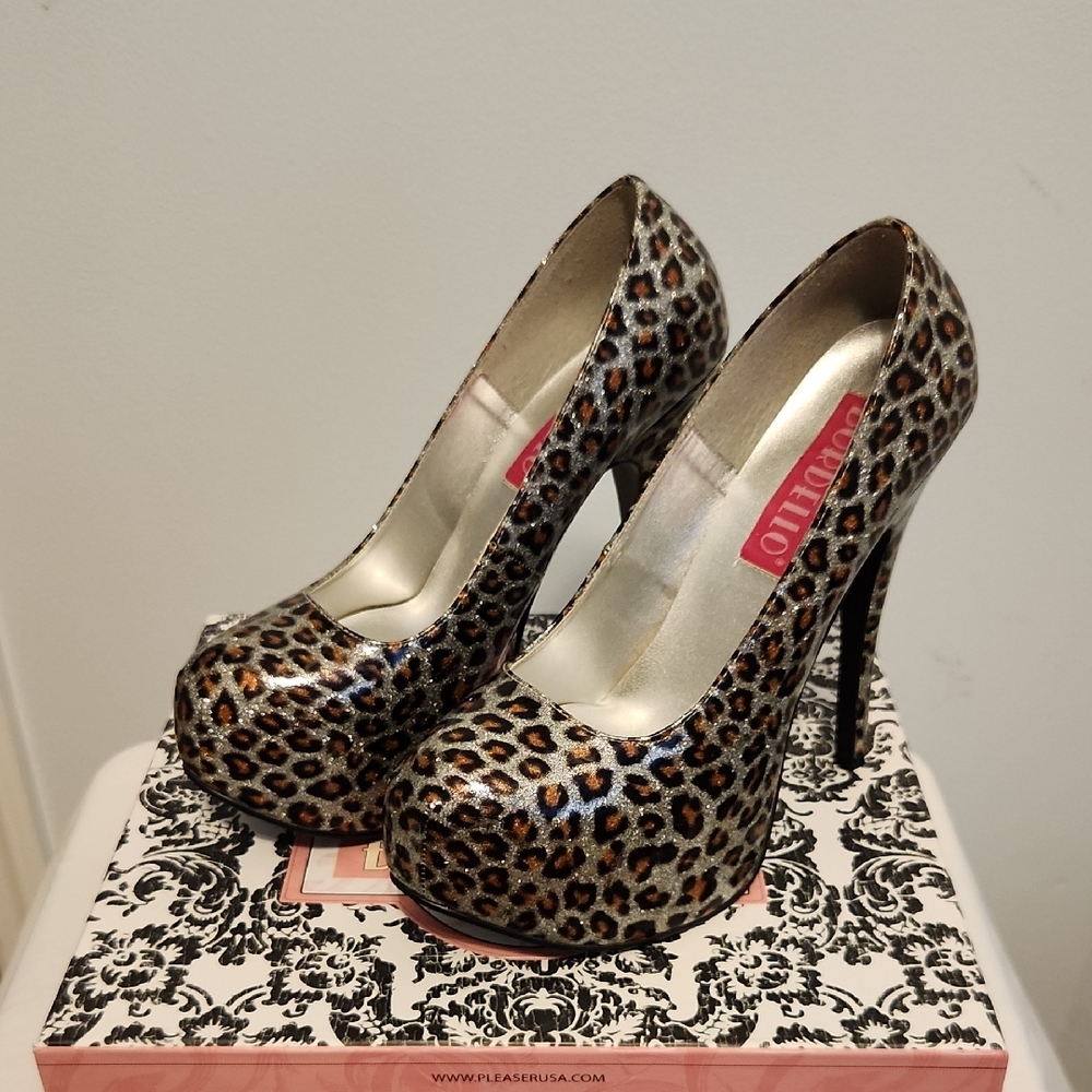 Bordello Brown and Black Stiletto Heels